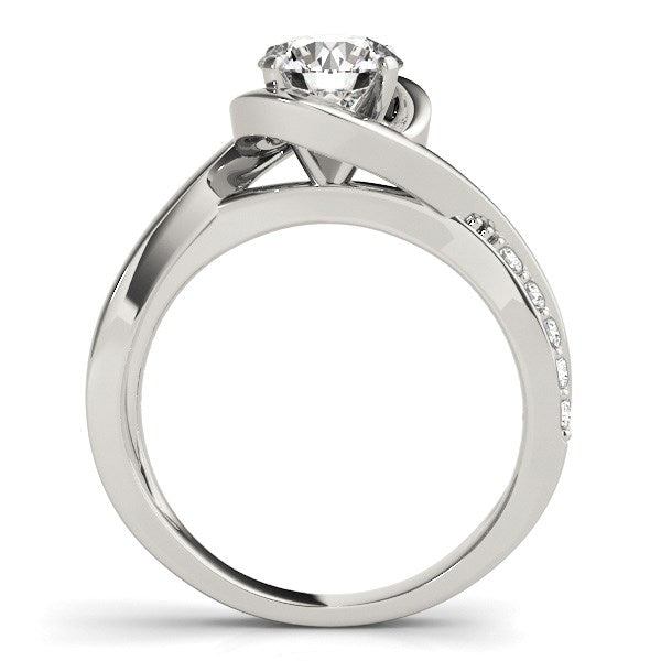 14k White Gold Split Band Round Bypass Diamond Engagement Ring (1 1/8 cttw) by Bids.com