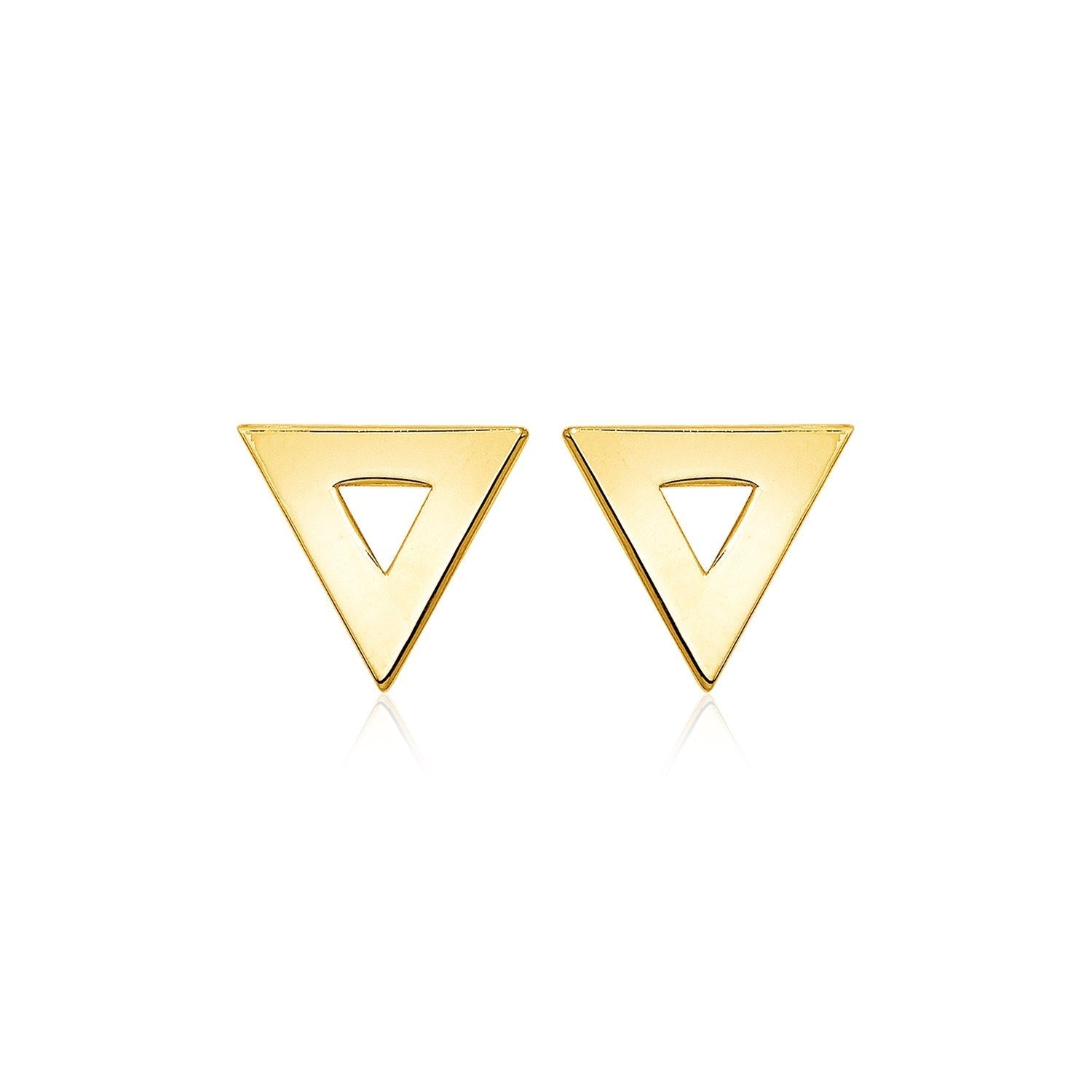 14 k Yellow Gold Polished Open Triangle Post Earrings
