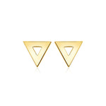 14 k Yellow Gold Polished Open Triangle Post Earrings - accessories