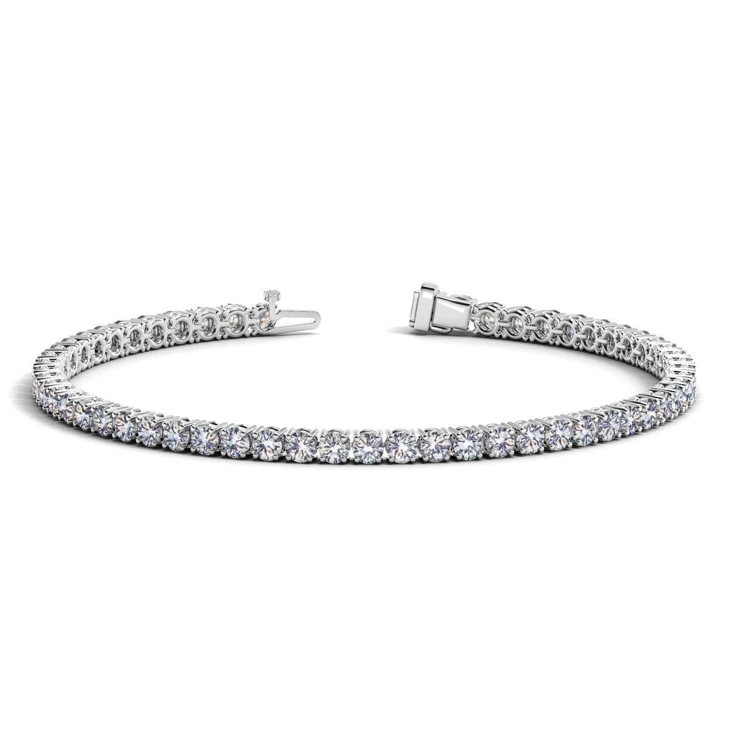 Lab Grown Round Diamond Tennis Bracelet in 14k White Gold (5 cctw F/G VS2/SI1)