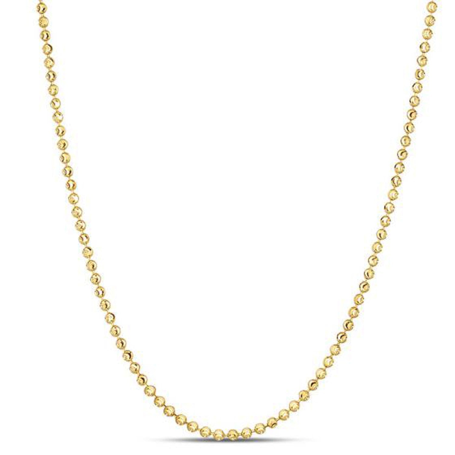 Moon Cut Bead Chain in 14k Yellow Gold (2.00 mm) by Avera Group