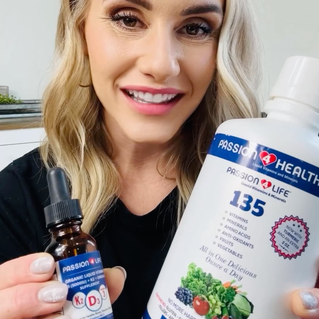 D3, K2 & Omega-3 Daily Liquid Vitamins by Passion 4 Health
