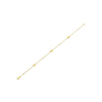 14k Yellow Gold Pearl Clover Bracelet