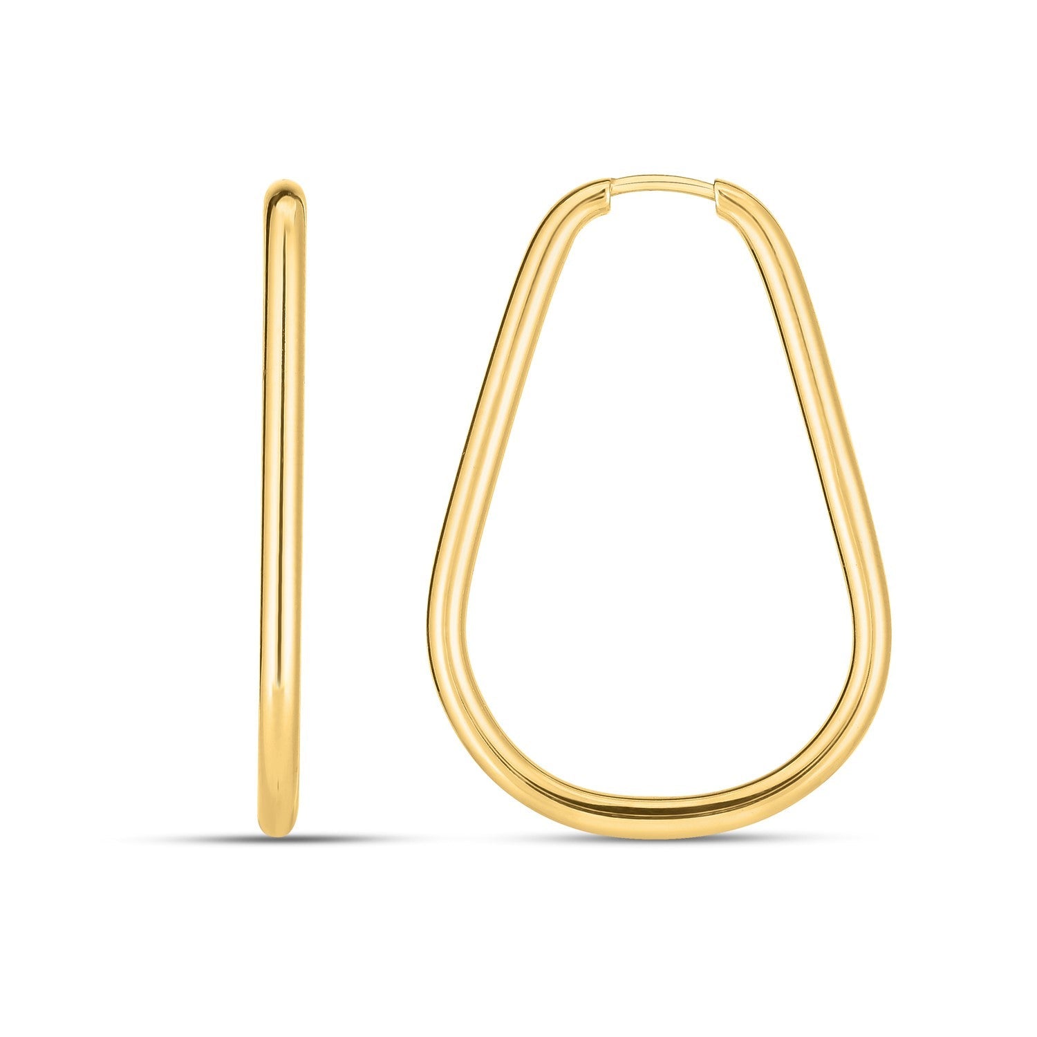 14k Yellow Gold Endless Pear Hoop Earrings DestGlow