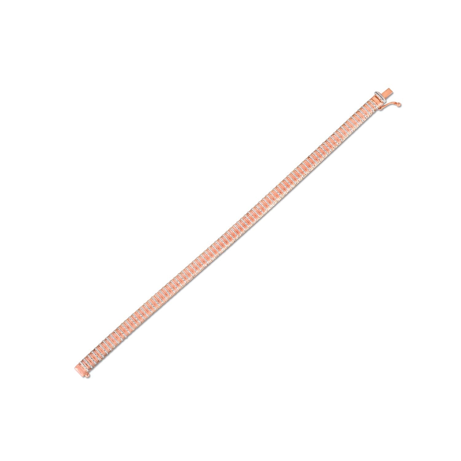 14k Rose Gold Diamante Flex Bracelet by Avera Group