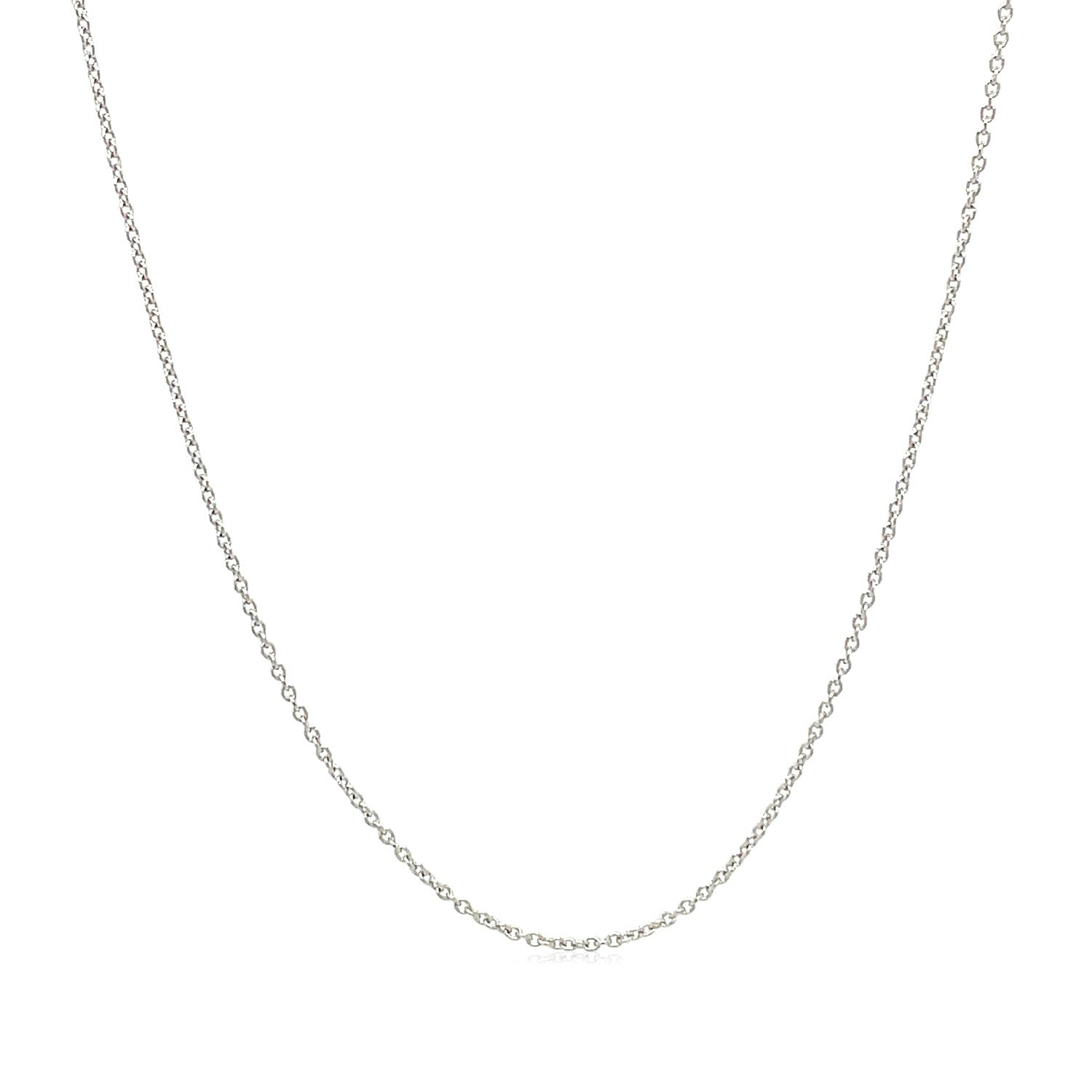 14k White Gold Oval Cable Link Chain 0.6mm DestGlow