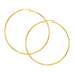 14k Yellow Gold Large Polished Hoop Earrings(2x70mm) - earrings