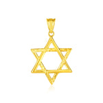 14k Yellow Gold Star of David Pendant - DestGlow