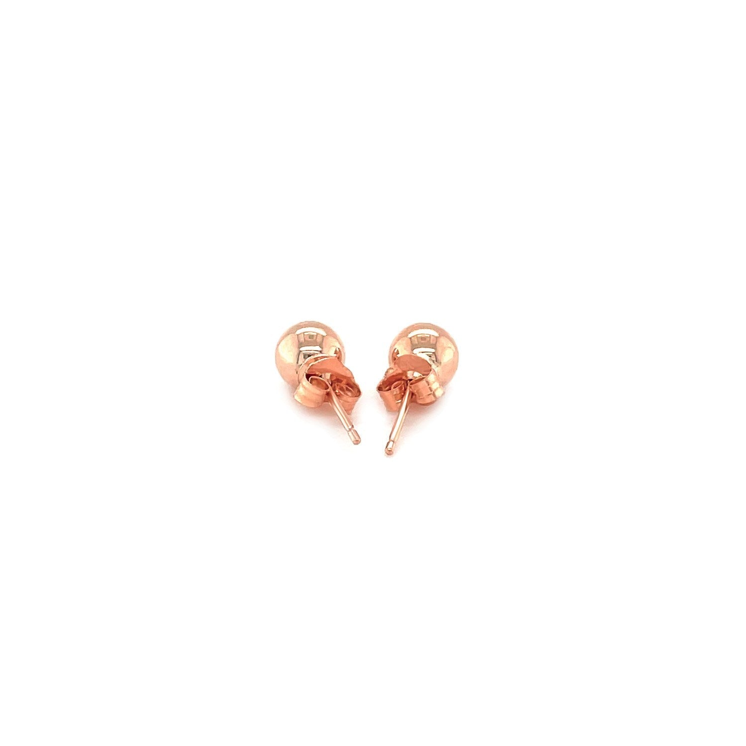 14k Rose Gold Round Stud Earrings (5.0 mm) DestGlow