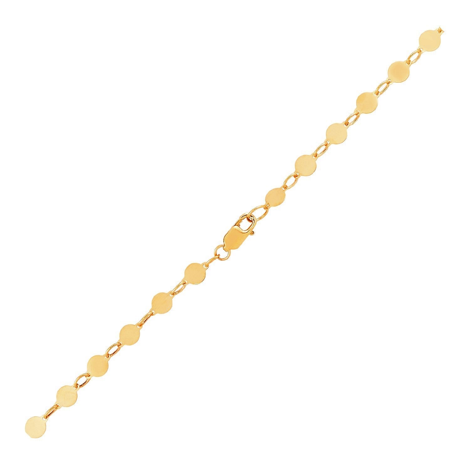 14k Yellow Gold Bracelet with Polished Circles (3.90 mm) by Avera Group