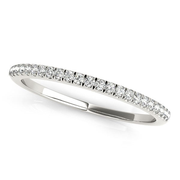 14k White Gold Diamond Pave Set Wedding Band (1/8 cttw) by Bids.com