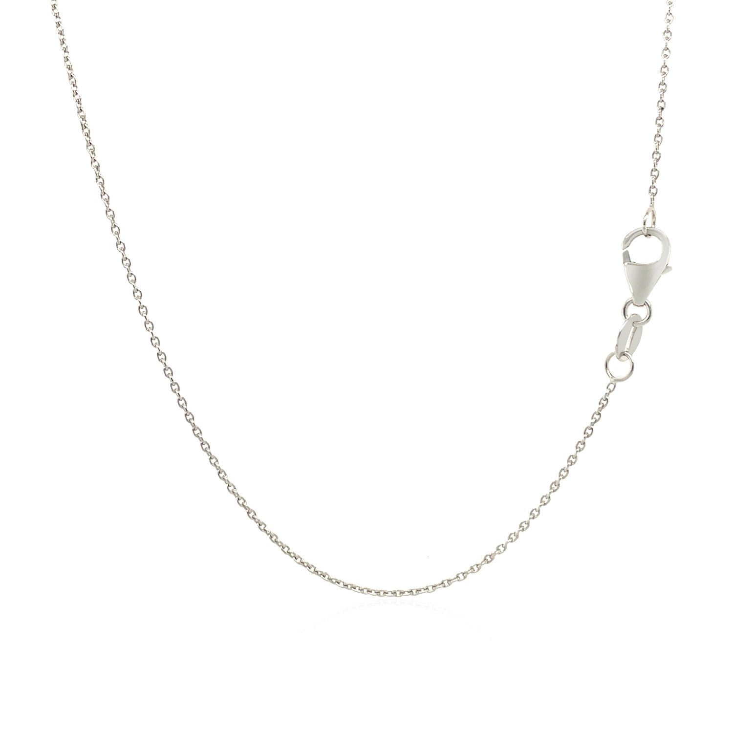 18k White Gold Round Cable Link Chain (0.97 mm) DestGlow