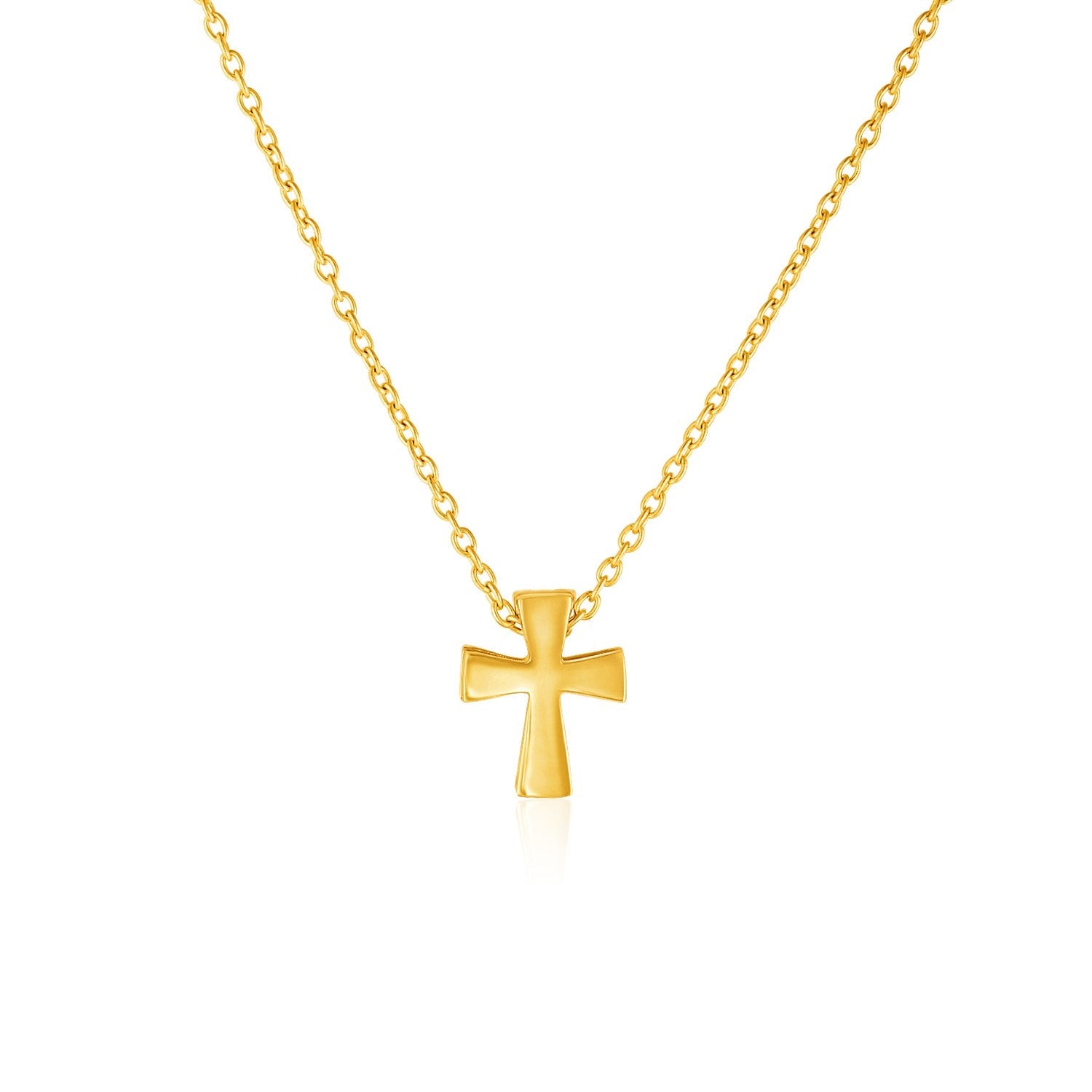 14k Yellow Gold with Cross Pendant - DestGlow