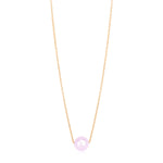 14k Rose Gold Pearl Solitaire Necklace