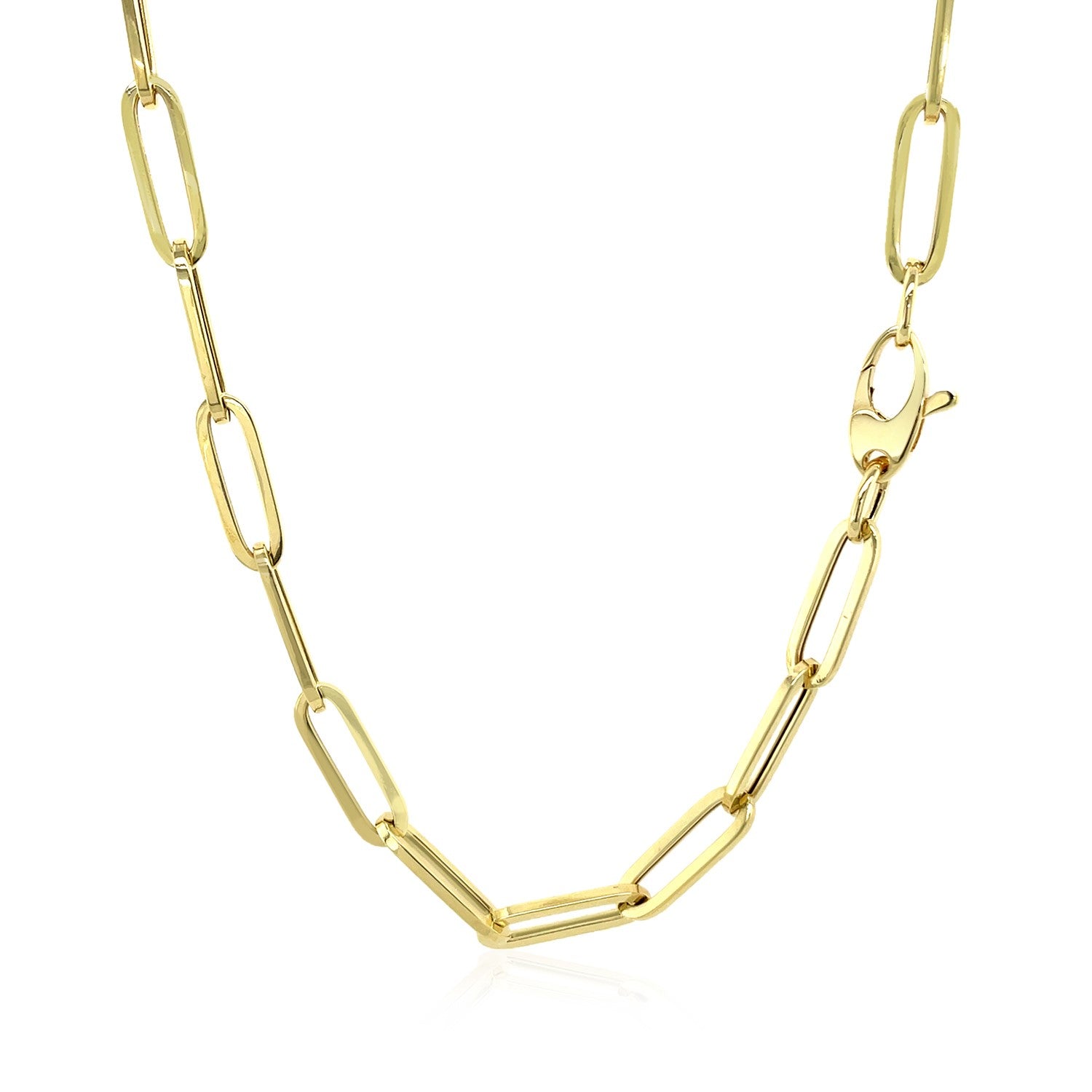 14K Yellow Gold Bold Paperclip Chain (4.2 mm) by Bids.com
