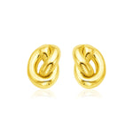 14k Yellow Gold Polished Knot Earrings - accessories