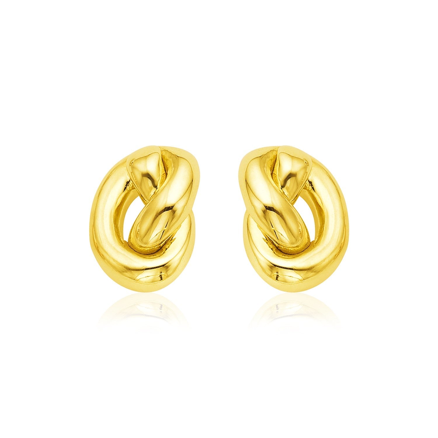 14k Yellow Gold Polished Knot Earrings - accessories