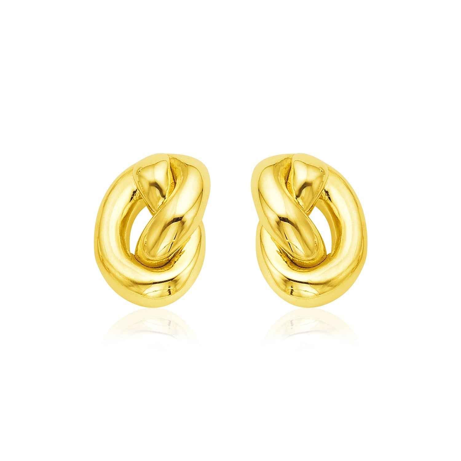 14k Yellow Gold Polished Knot Earrings