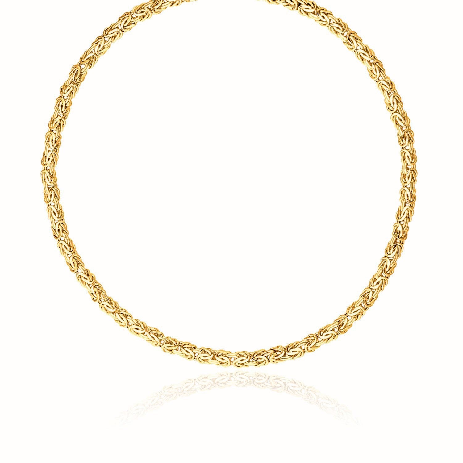 14k Yellow Gold Fancy Byzantine Chain Necklace by Avera Group
