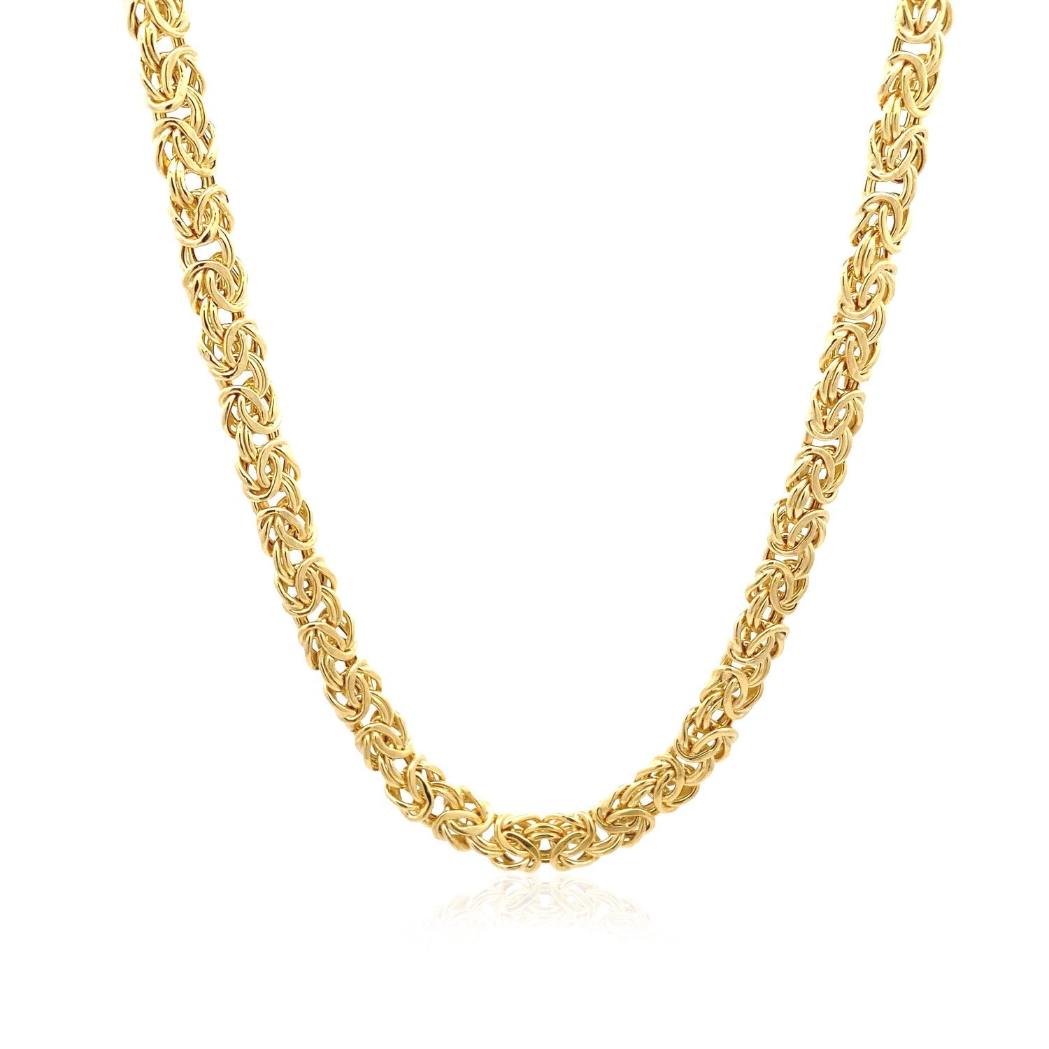 14k Yellow Gold Fancy Byzantine Chain Necklace by Avera Group