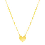 14k Yellow Gold Polished Mini Heart Necklace - necklaces