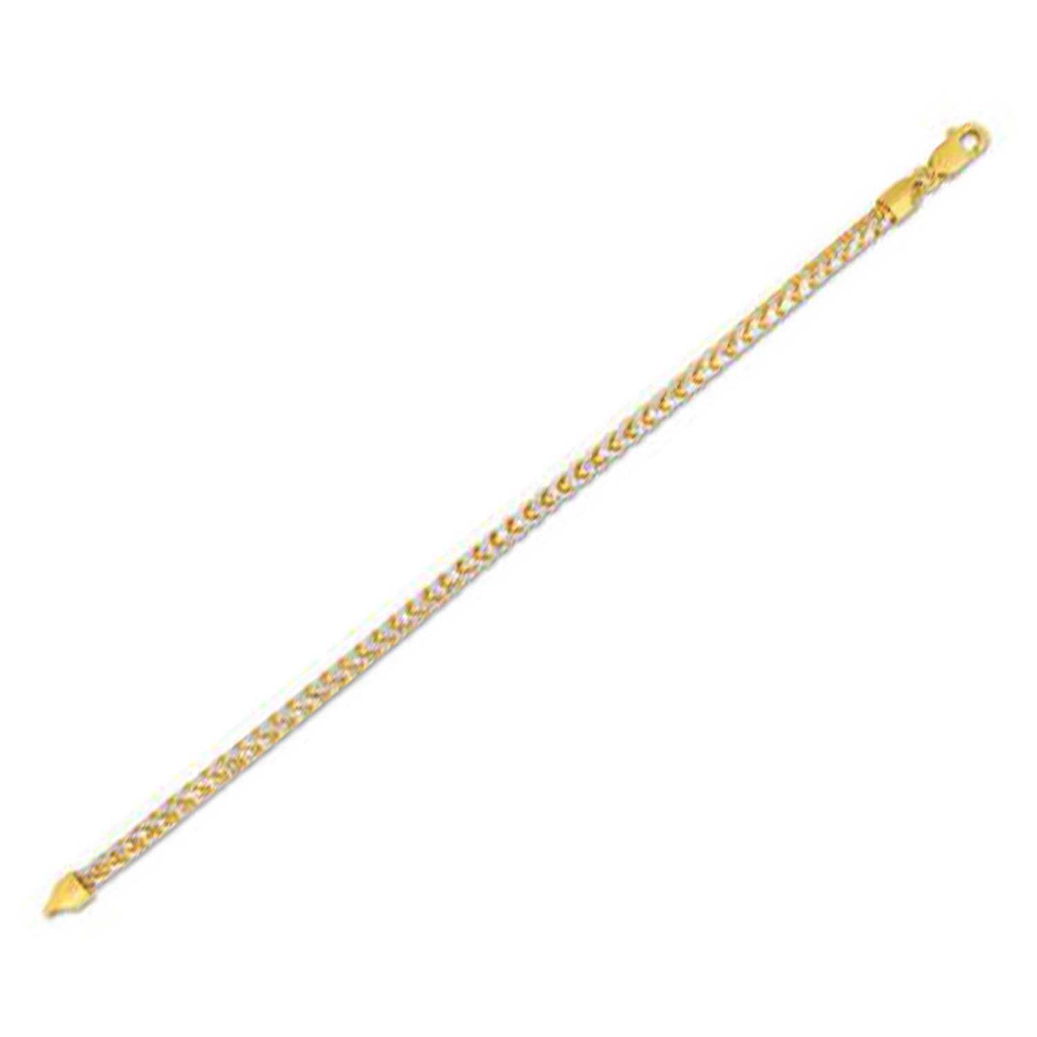 Round Pave Franco Chain Bracelet in 14k Yellow Gold (4.00 mm)