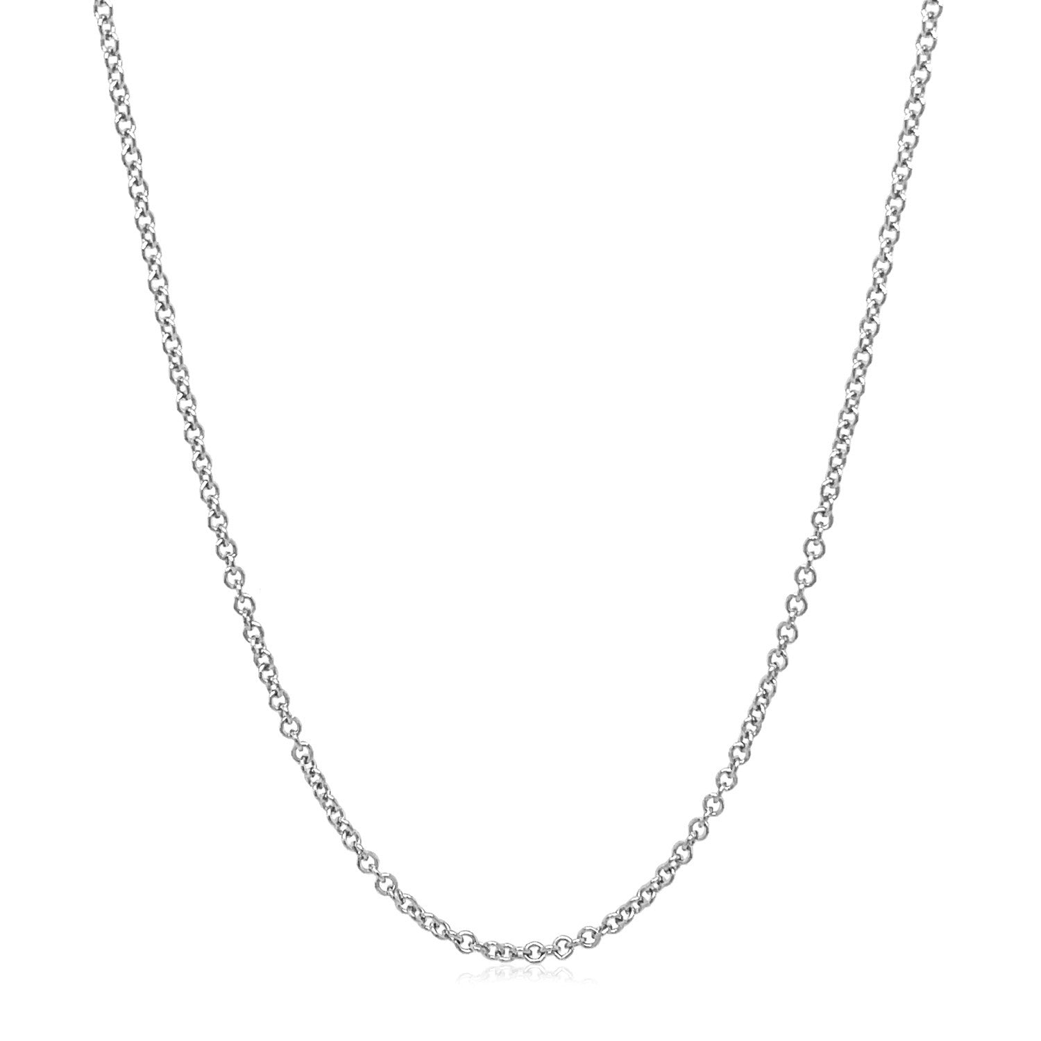 14k White Gold Round Cable Link Chain (1.50 mm) by Avera Group