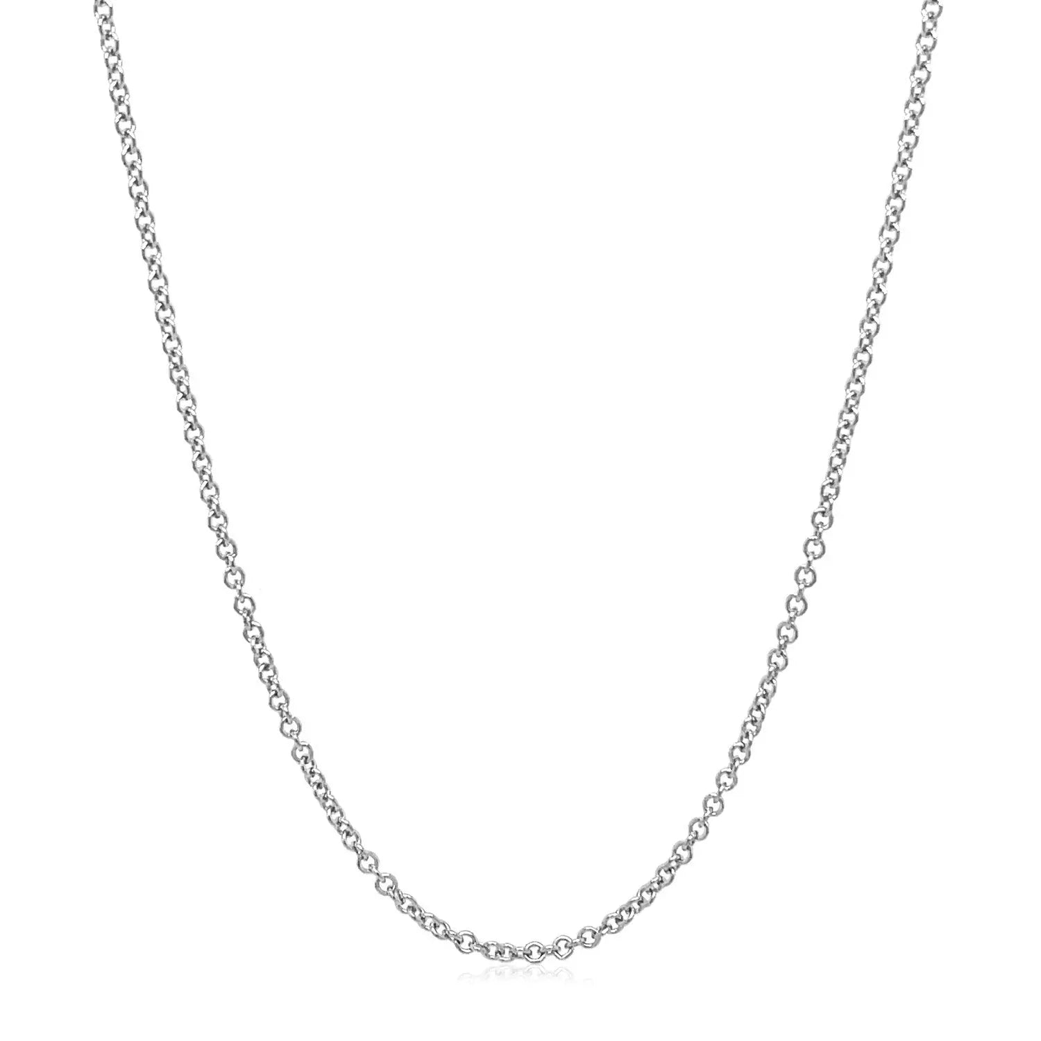 14k White Gold Round Cable Link Chain (1.50 mm)
