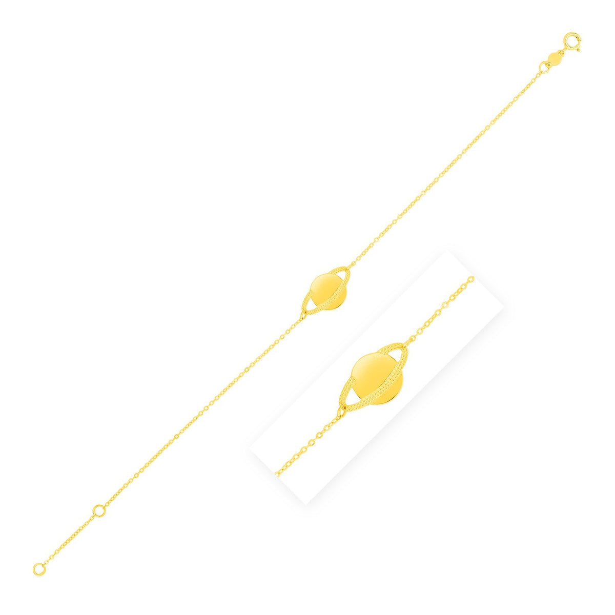 14K Yellow Gold Saturn Bracelet DestGlow