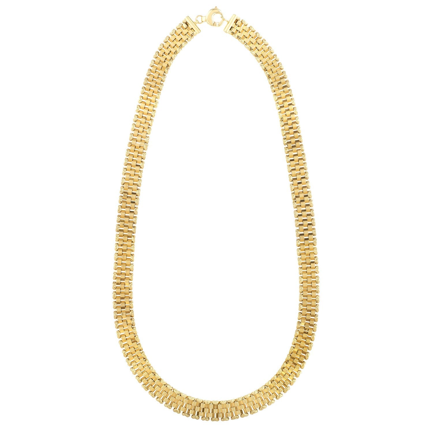 14k Yellow Gold Faceted Panther Link Chain Necklace by Bids.com