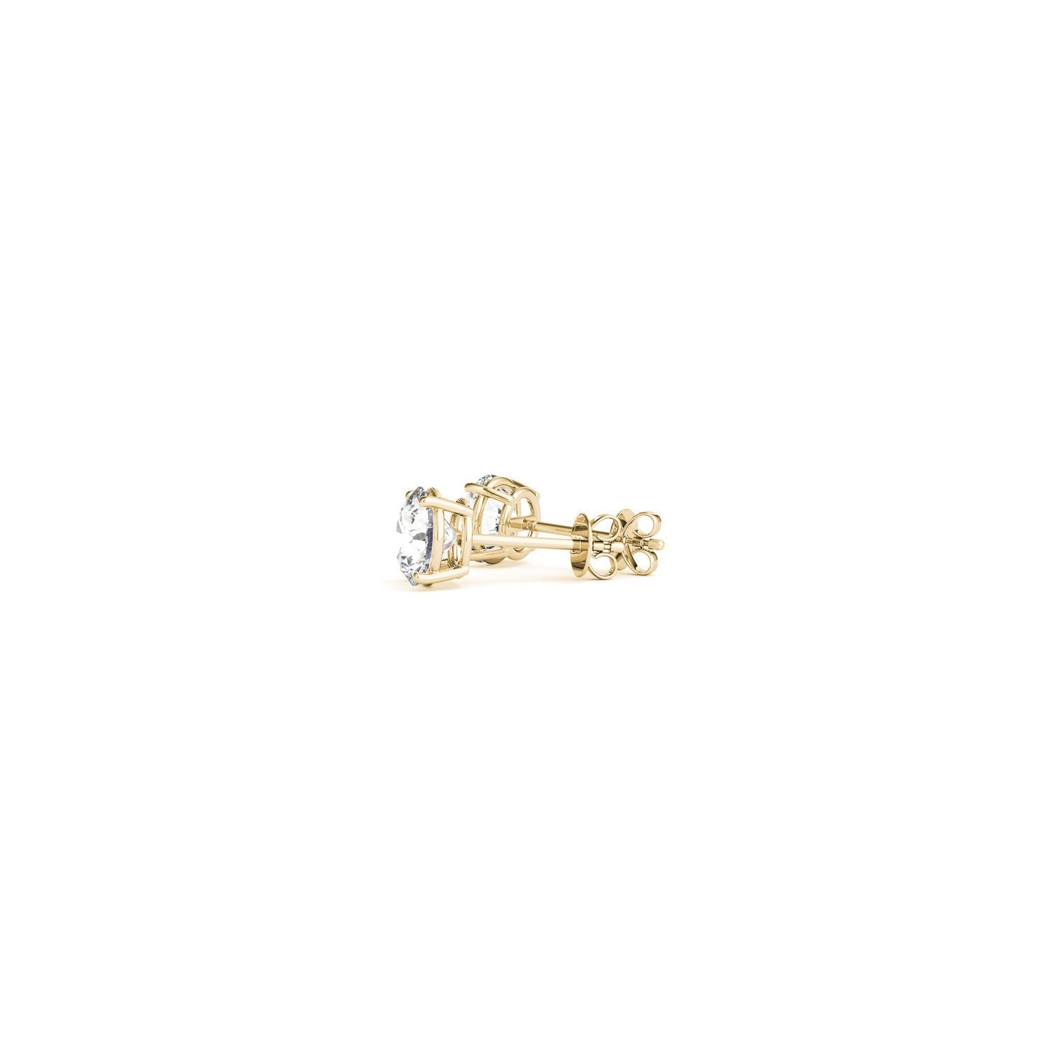 1/2 cttw Lab Grown Round Diamond Stud Earrings 14k Yellow Gold (G/VS2) - DestGlow