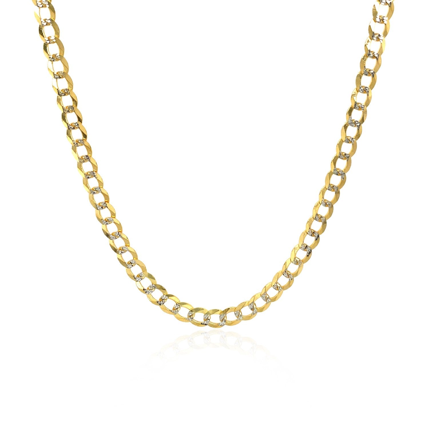 3.2 mm 14k Two Tone Gold Pave Curb Chain by Bids.com