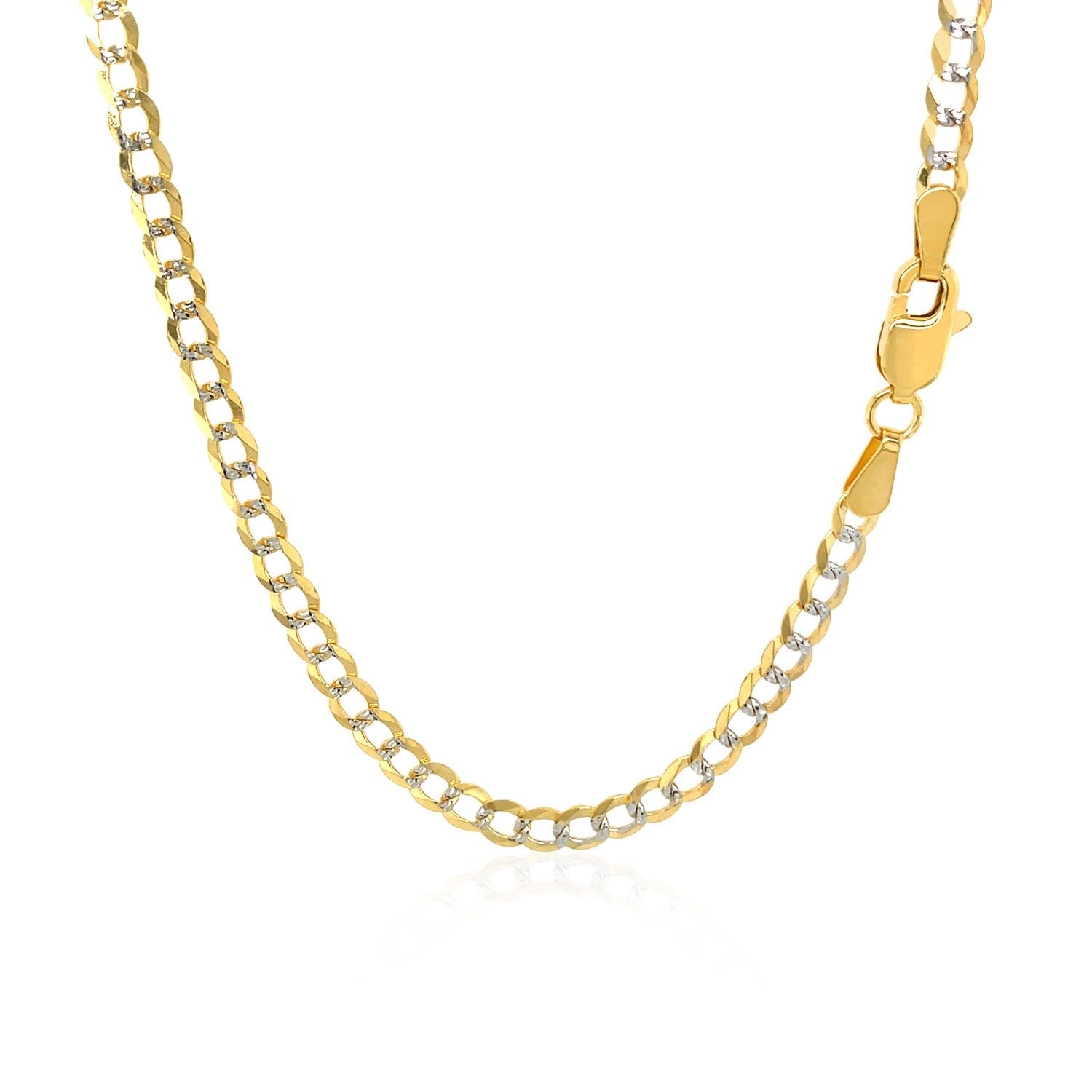 3.2 mm 14k Two Tone Gold Pave Curb Chain by Bids.com