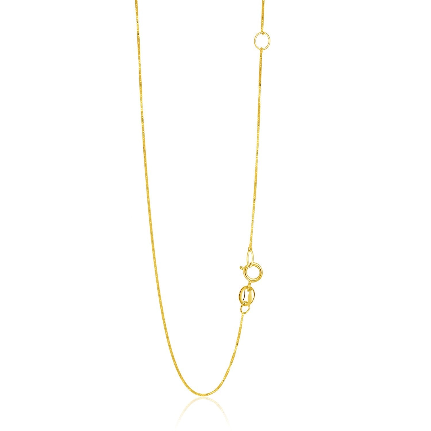 14k Yellow Gold Adjustable Box Chain (0.60 mm) by Avera Group