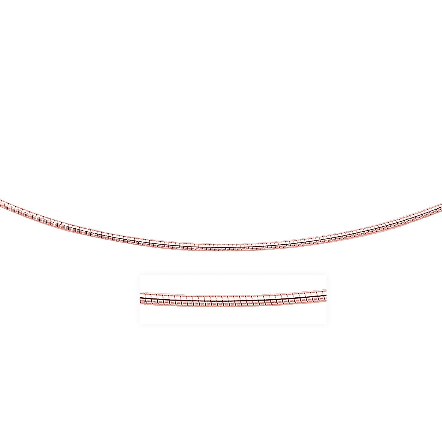 14k Rose Gold Necklace in a Round Omega Chain Style by Avera Group