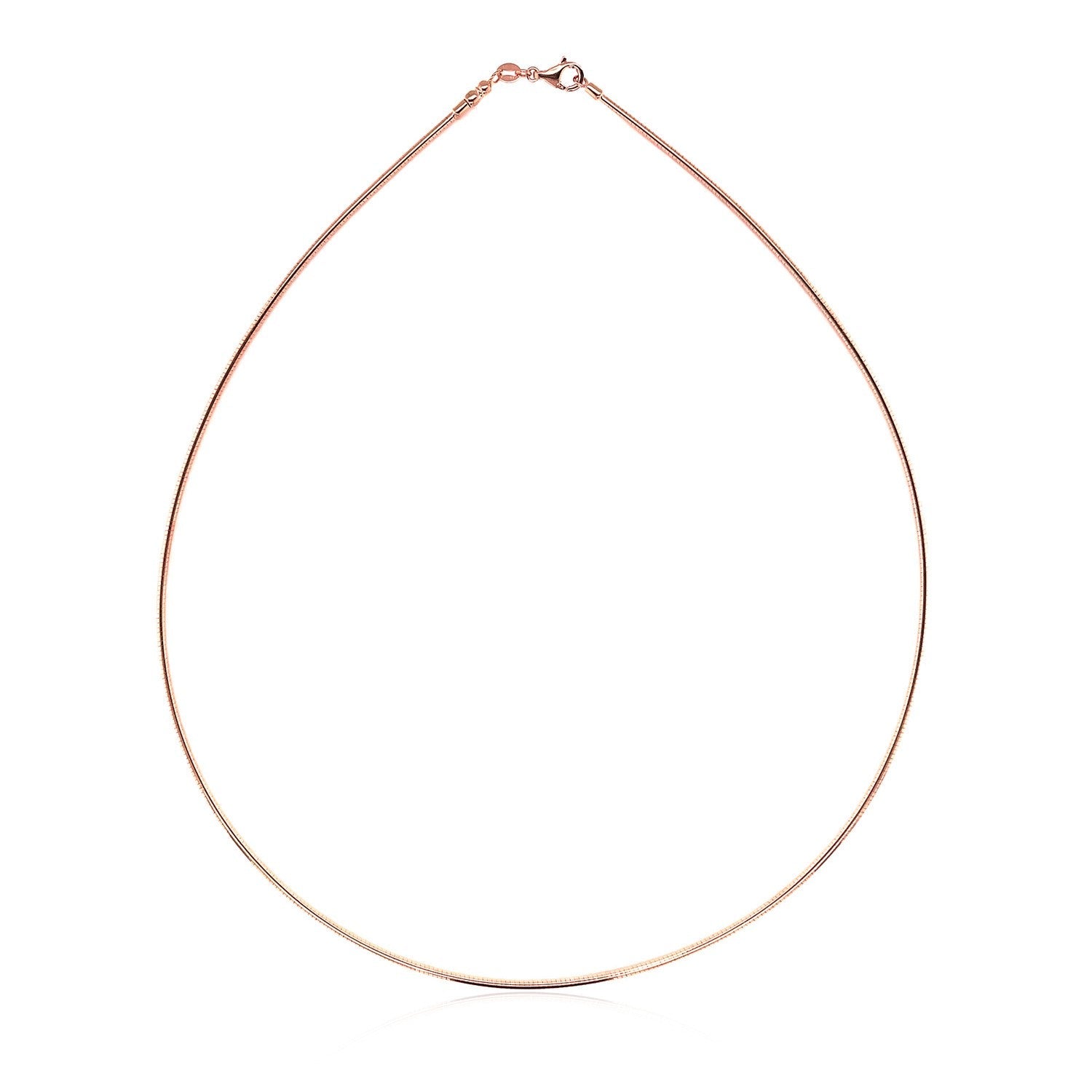 14k Rose Gold Necklace in a Round Omega Chain Style by Avera Group