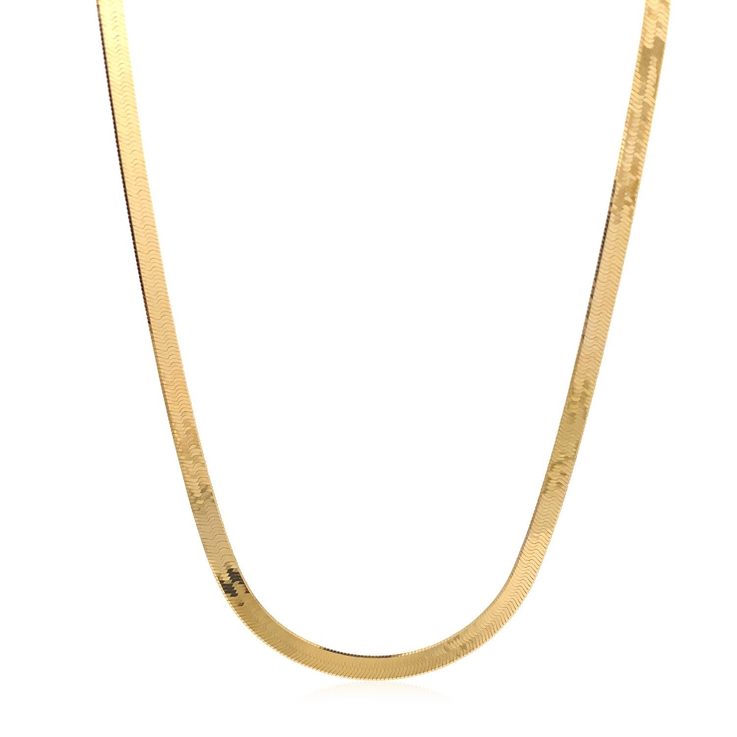 Imperial Herringbone Chain in 10k Yellow Gold (3.80 mm) DestGlow