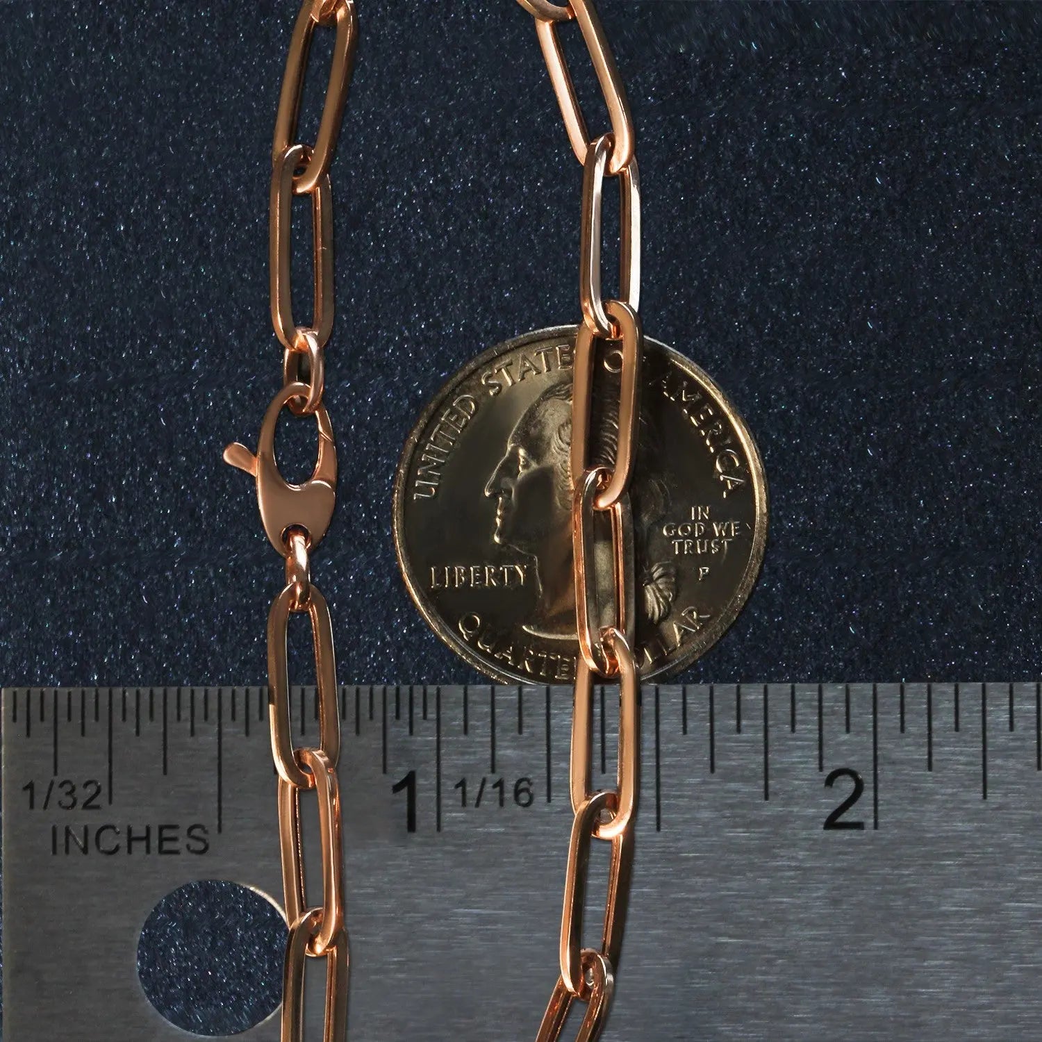 14K Rose Gold Bold Paperclip Chain Bracelet (4.20 mm)