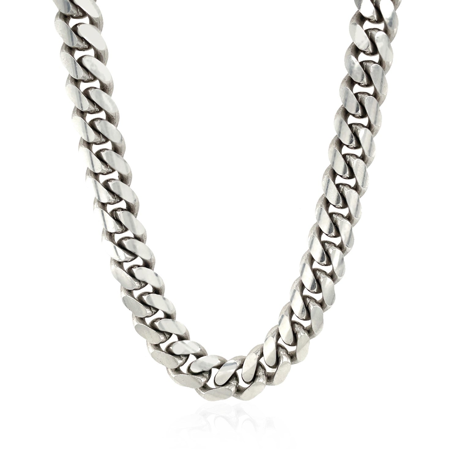 Sterling Silver Rhodium Plated Miami Cuban Chain 9.8mm by Bids.com