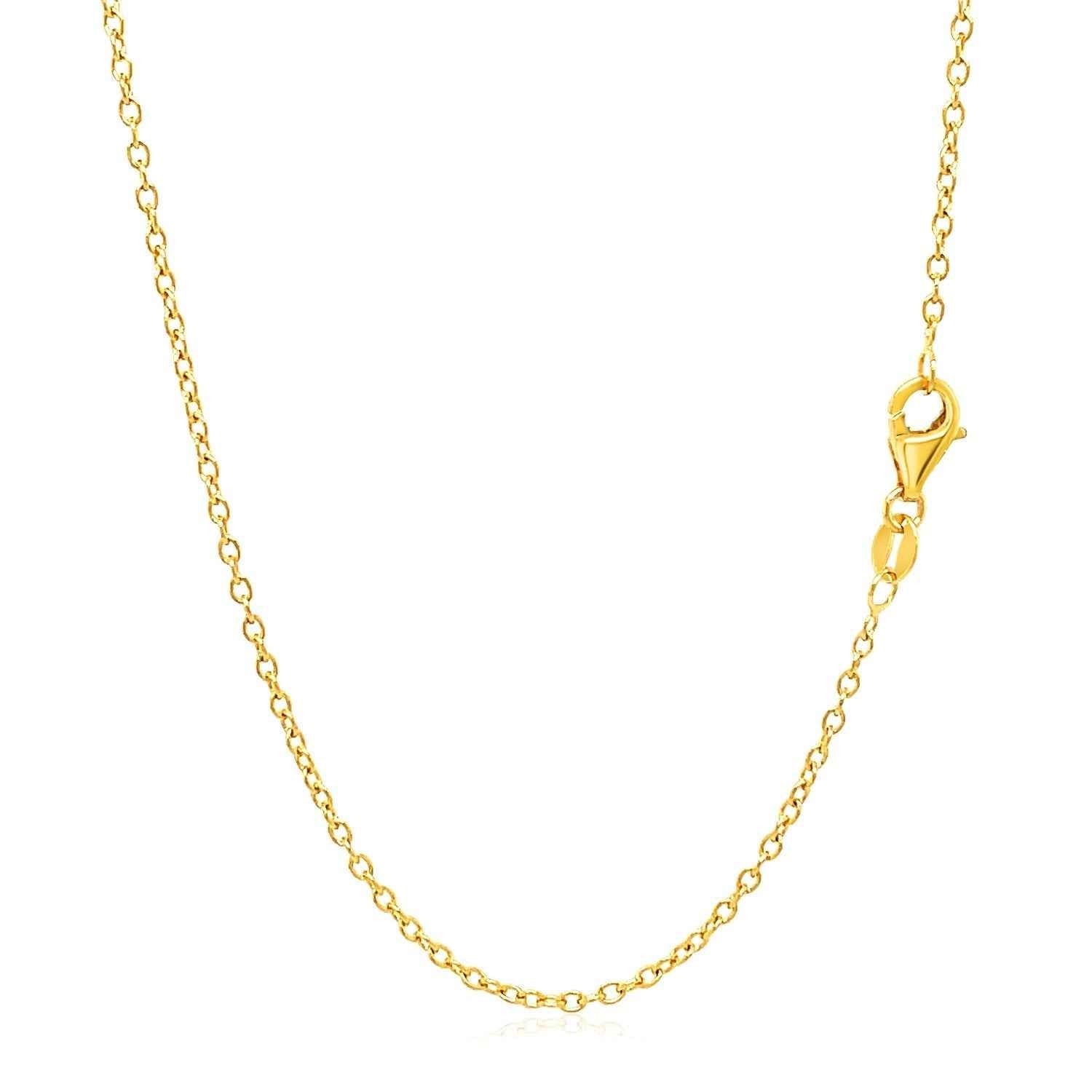 18k Yellow Gold Round Cable Link Chain (1.50 mm)
