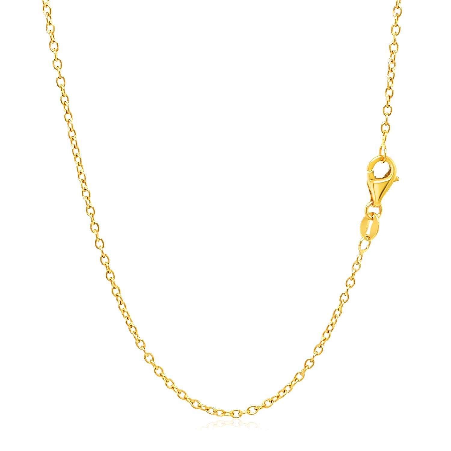 18k Yellow Gold Round Cable Link Chain 1.5mm by Bids.com