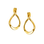14k Yellow Gold Polished Tear Drop Earrings - earrings