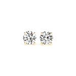 2 cttw Certified IGI Lab Grown Round Diamond Earrings 14k Yellow Gold (G/VS2) - DestGlow