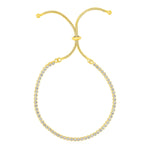 Adjustable Tennis Style Bracelet with Cubic Zirconia in Sterling Silver (5.10 mm) - DestGlow