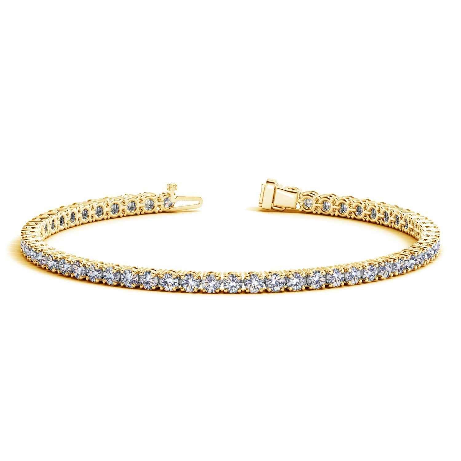 Lab Grown Round Diamond Tennis Bracelet in 14k Yellow Gold(5 cctw F/G VS2/SI1)