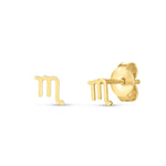 14k Yellow Gold Scorpio Stud Earrings - earrings