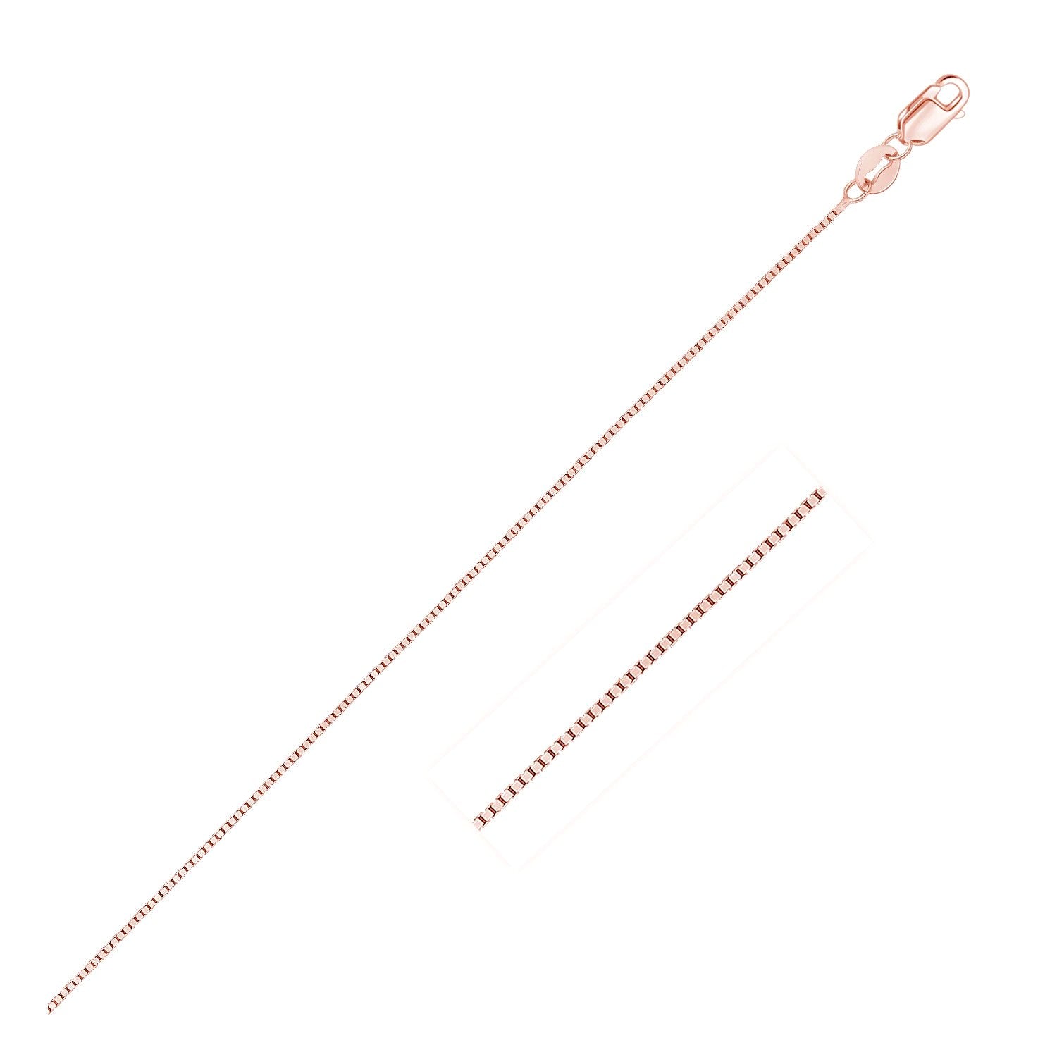 14k Rose Gold Classic Box Chain (0.45 mm) by Avera Group