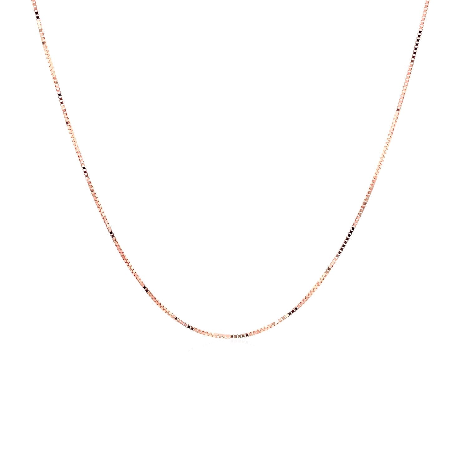 14k Rose Gold Classic Box Chain (0.45 mm) by Avera Group
