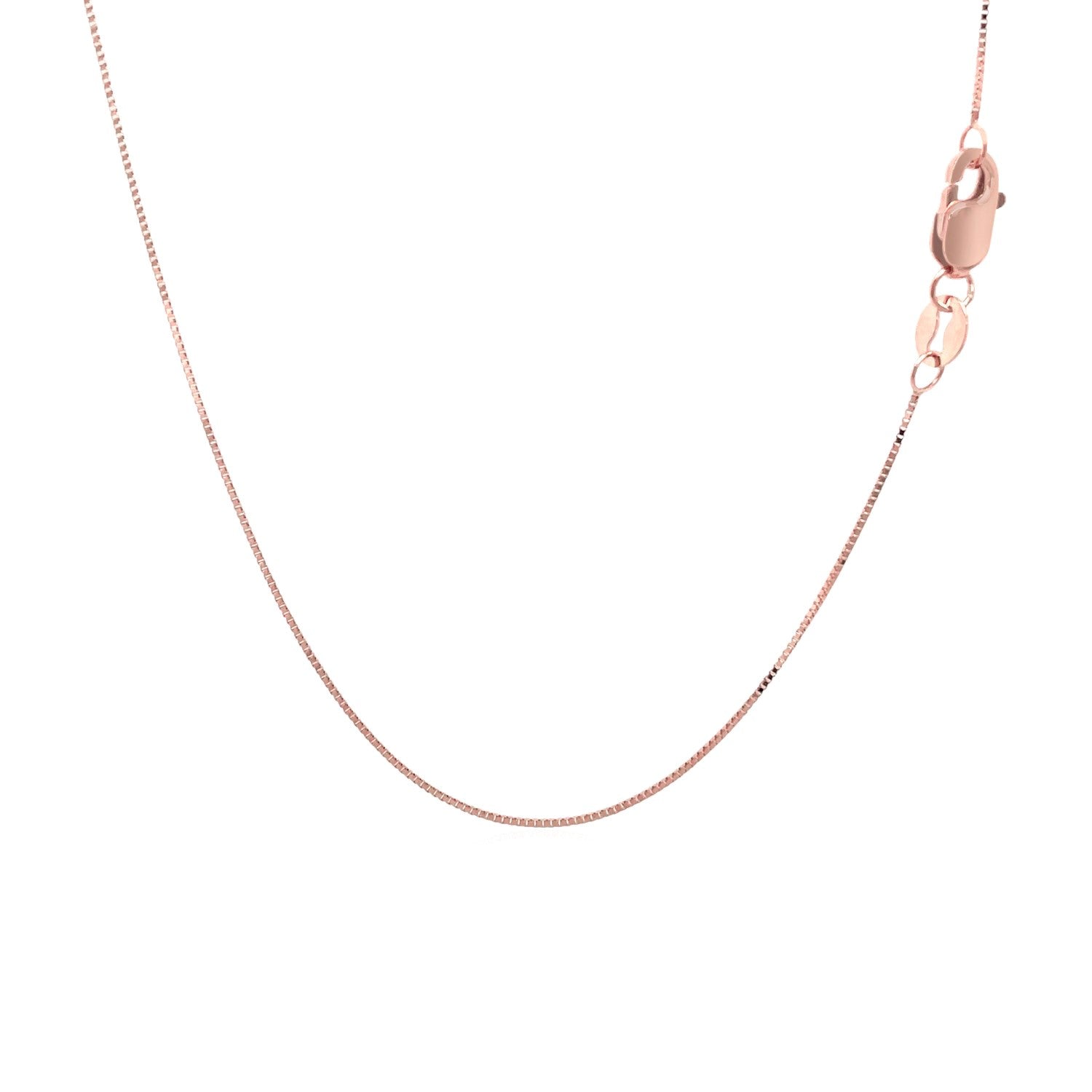 14k Rose Gold Classic Box Chain (0.45 mm) by Avera Group