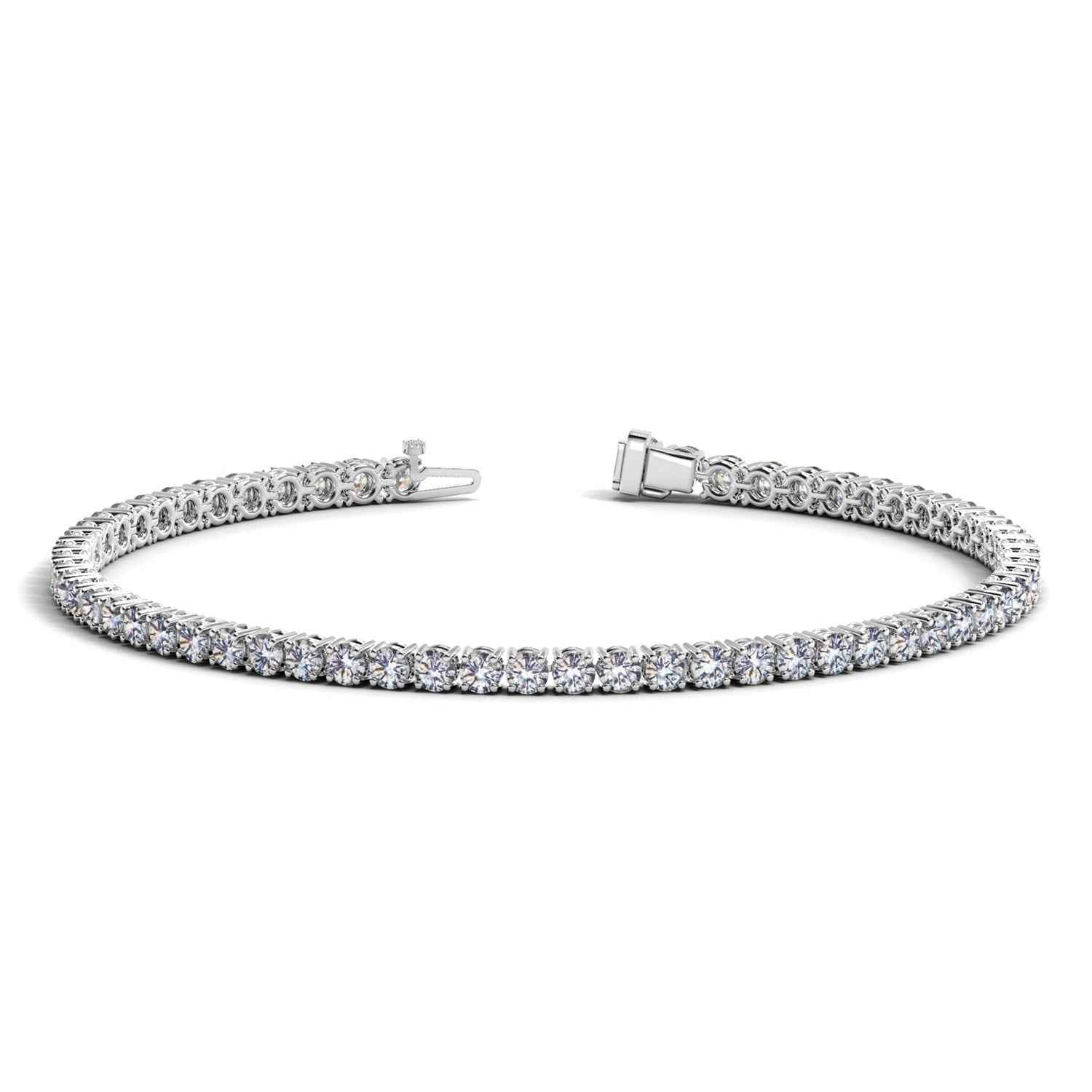 Lab Grown Round Diamond Tennis Bracelet in 14k White Gold (4 cctw F/G VS2/SI1)